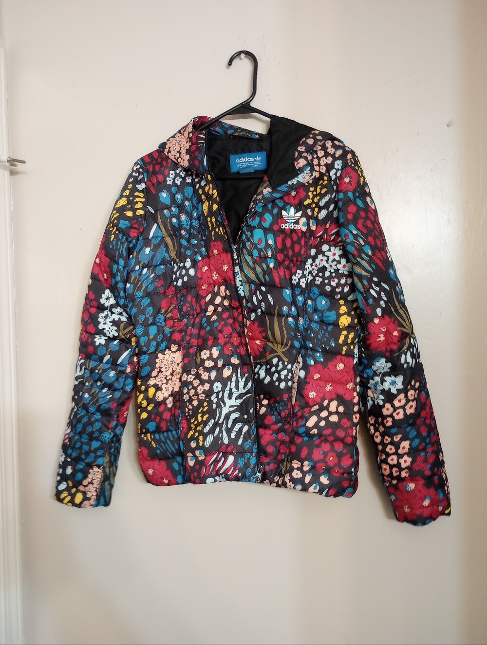 Adidas Originals Women's Floral Print Puffer Jacket With Hood